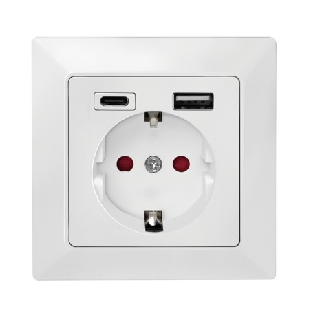LogiLink Wall outlet 1 socket 1-port